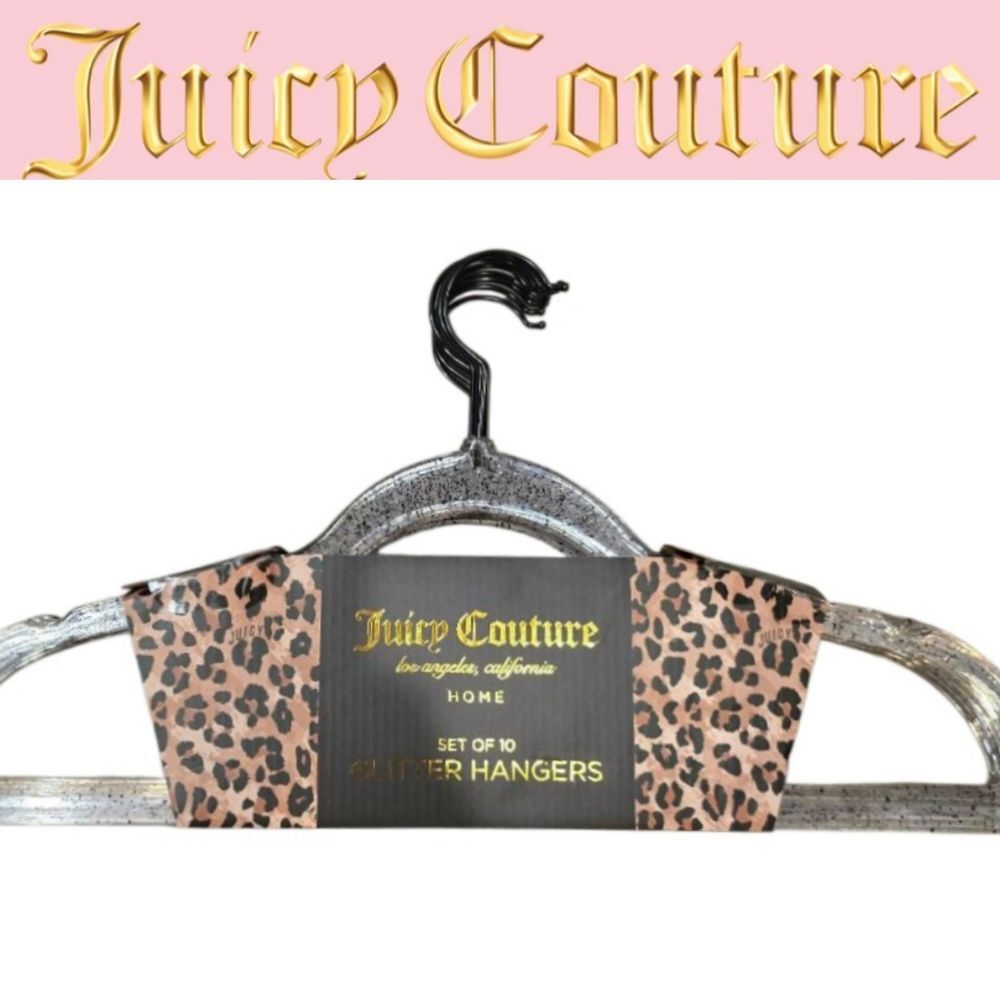 Juicy Couture Home Transparent Black Glitter Infused Clothes Hangers -Set Of 10